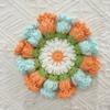 Colorful Handmade Crochet Threedimensional Petal DIY Splicing Bags Clothes Insulated Coaster Cotton Thread Cup Pad Decor Cup Mat