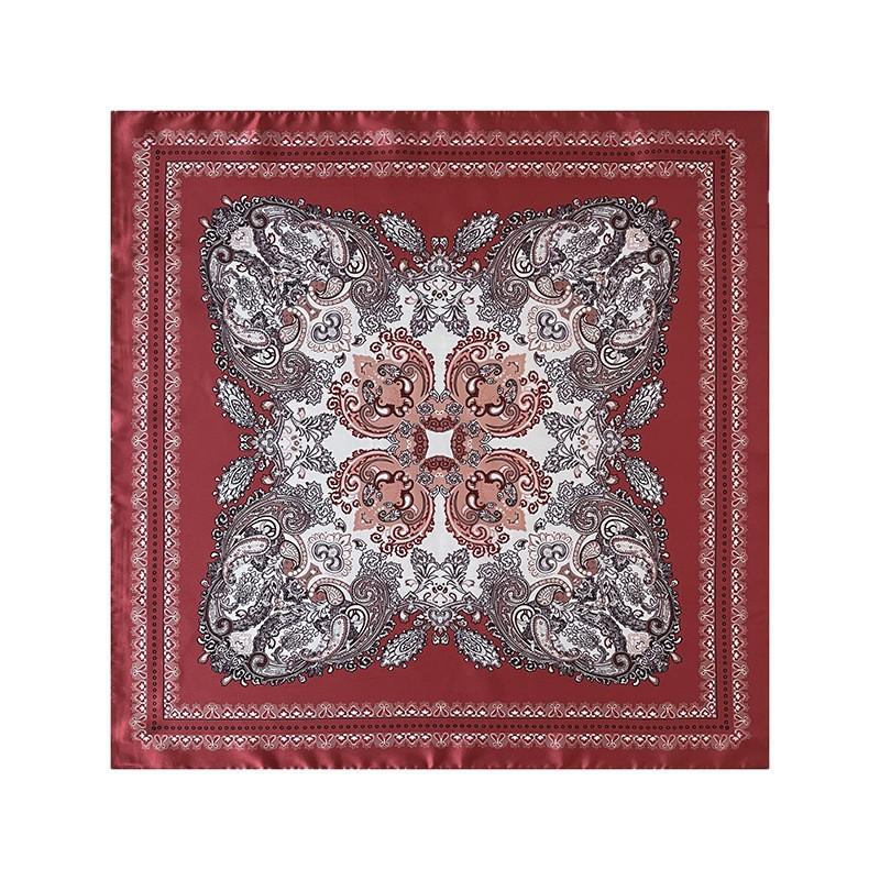 European and American Fashion Versatile Paisley Cashew Small Square Scarf Women's Silk Scarf Versatile Decoration Literary Occupation Flight Attendant