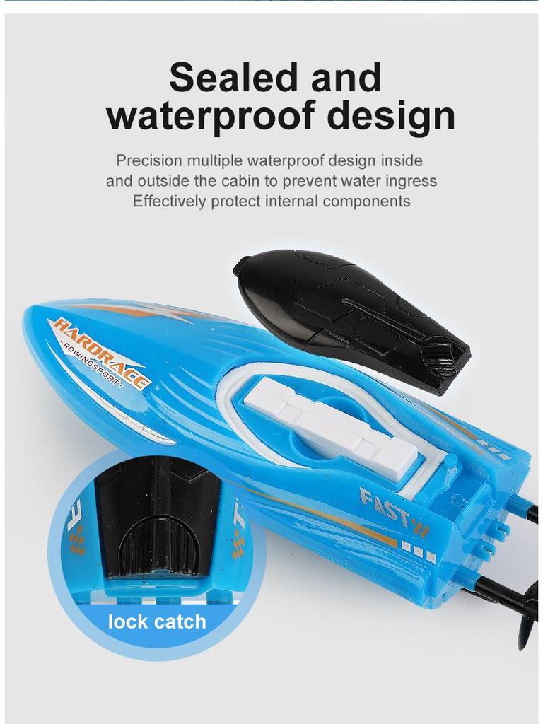2.4G Remote Control Mini Stunt Speedboat with High-Brightness Lights - Children's Water Toy