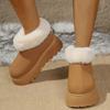 2025 New Fashionable Snow Boots Women's Winter Thick Bottomed Fleece Lined Platform Short Boots Versatile Slip-On Ankle Boots