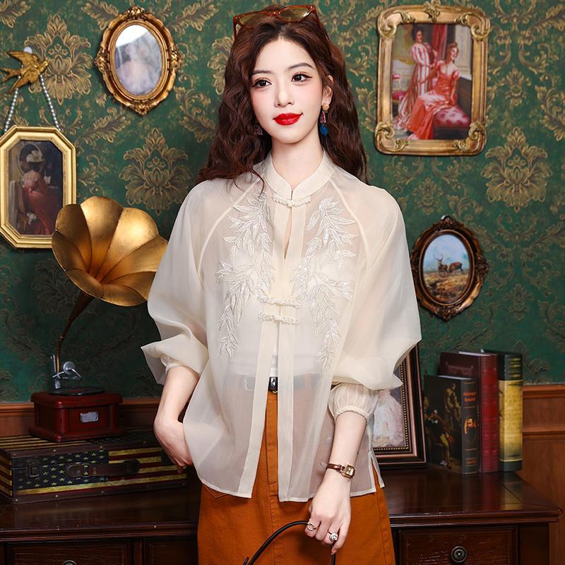 Women's Sunscreen Shirt Summer Wear Breathable and Slimming Ice Silk Cardigan Coat