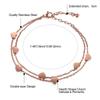 Rose Gold Chain Love Bracelet Stainless Steel Love Pendant Adjustable Chain Double Chain Love Bracelet