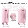 Lightweight Luggage Sets 3 Pieces Carry On Luggage Expandable PP 20 inch Suitcases with Wheels Pink