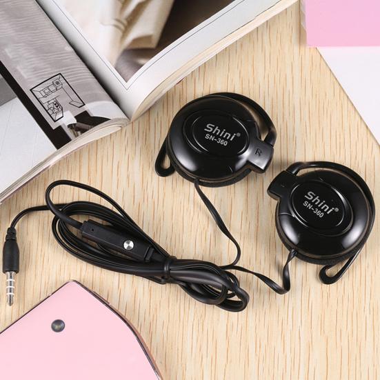 Q360 Drátová sluchátka s mikrofonem Ovládání na kabelu Jasná barva 3,5mm Sluchátko s ušním háčkem Sluchátko do ucha pro telefon