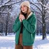 Lamb Velvet Lined Hoodie Unisex Full Zipper Sweatshirt Coat Fleece Autumn Winter Casual Long Sleeve Pullover Hoodie Hood Outerwear for Daily
