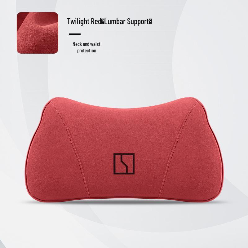 Cuscino Poggiatesta e Lombare Universale Zeekr 7X - Comfort per Tutte le Stagioni per Lunghi Viaggi - Accessorio Rosso per Supporto Collo e Schiena