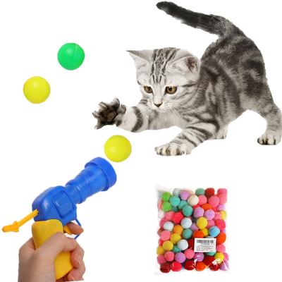 İnteraktif Lansmanı Eğitim Kedi Oyuncakları Yaratıcı Yavru Kedi Mini Ponpon Oyunları Streç Peluş Top Oyuncaklar Kedi Malzemeleri Evcil Hayvan Aksesuarları