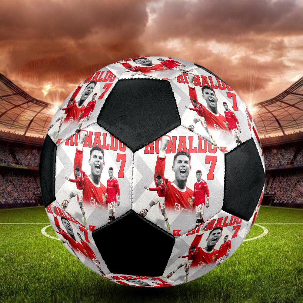 1 Stück Cristiano Ronaldo Glory Größe 5 Fußball PrahaHallenfußball Ball Bunt Alle Altersgruppen Maschinengenäht PVC Wettkampfbereit Langlebig Hoher Rückprall