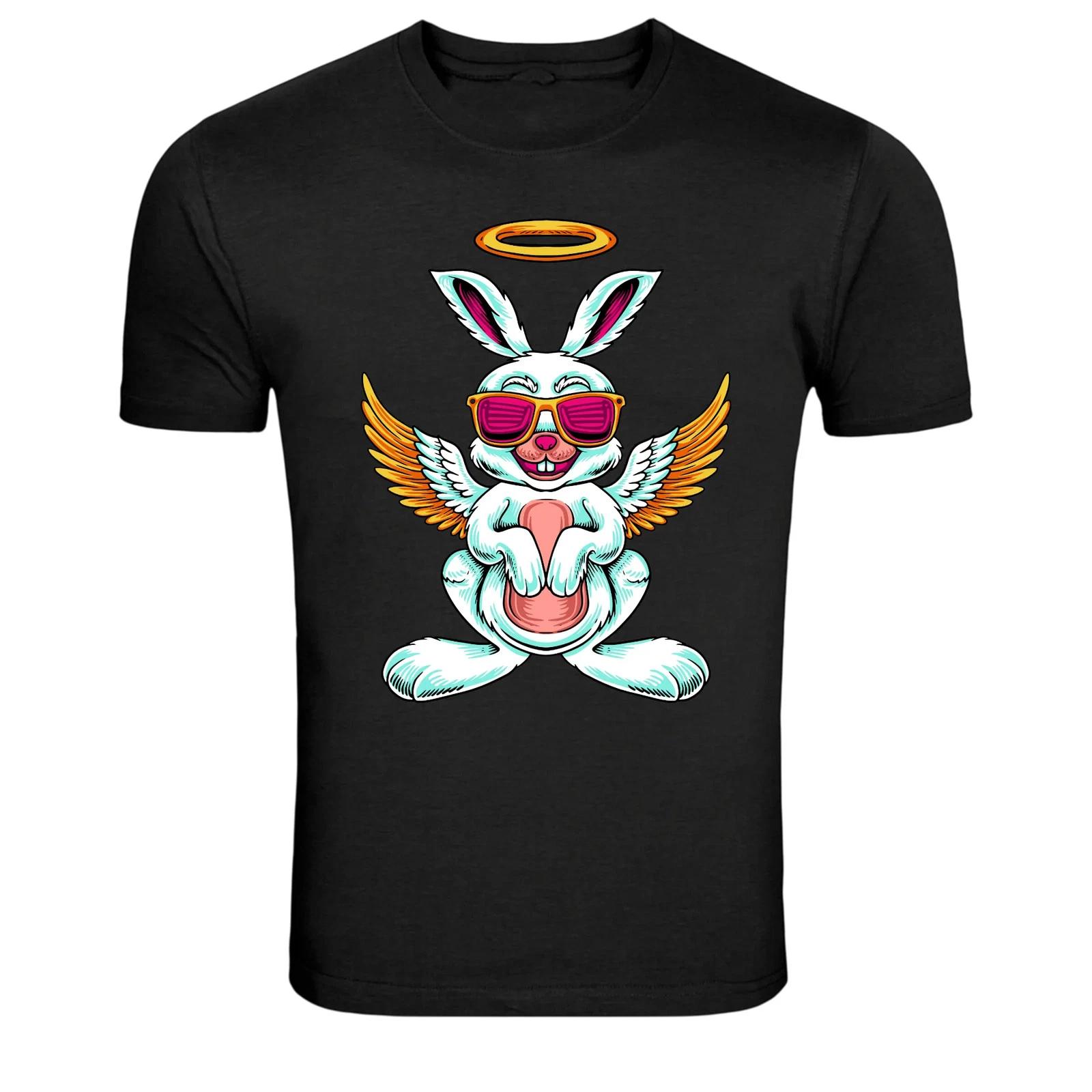 Cool Angel Bunny Graphic T-Shirt Funny Rabbit With Wings Sunglasses Tee 3XL