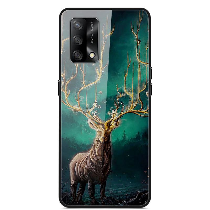 For OPPO A74 4G Case Tempered Glass Hard Phone Case Luxury Case for OPPO A74 5G A 74 Protective Bumper Shockproof Funda Coque