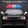 1/32 Dodge Hellcat Police Car Models Toys Alloy Diecast Simulation Scales Pull Back Moodel with Sound Light Car Toys for Boys