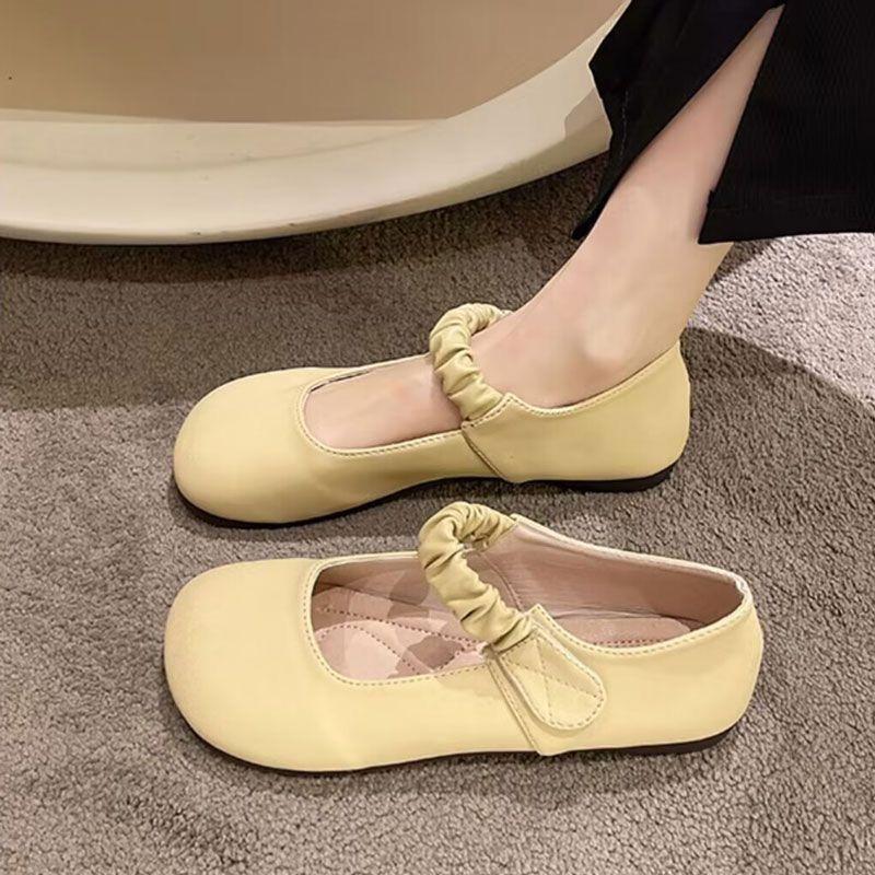 

С юбкой женские туфли-лодочки женские весна 2025 новые на мягкой подошве удобные туфли Мэри Джейн французские нежные туфли-бини 40 абрикосовый