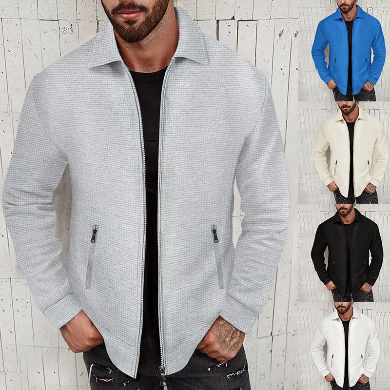 Men S Athletic Long Sleeve Jacket With Zipper Pockets