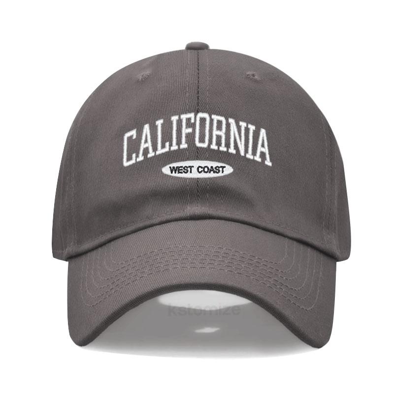 California West Coast Embroidered Baseball Cap for Women Men Fashion Adjustable Soft Cotton Dad Hat Unisex Classic Golf Caps