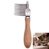 Dog And Cat Dematting Brush & Undercoat Rake, Professional Pet Dematting Comb With Wood Handle, Stainless Steel Deshedding Tool
