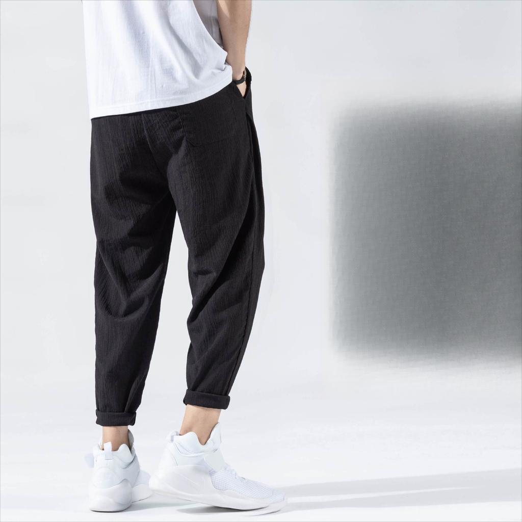 Linen Casual Pants, Men's Trendy Loose Halon Pants, Versatile Cotton and Linen Pants