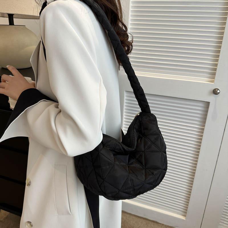 Trendy Black And White Oxford Cloth Tote Bag For Women Stylish Casual Crossbody Bag