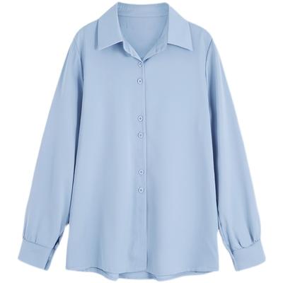 Spring Autumn Casual Chiffon Shirt Women Office Lady Shirts Fashion Female Long Sleeve Loose Solid Blouse Tops