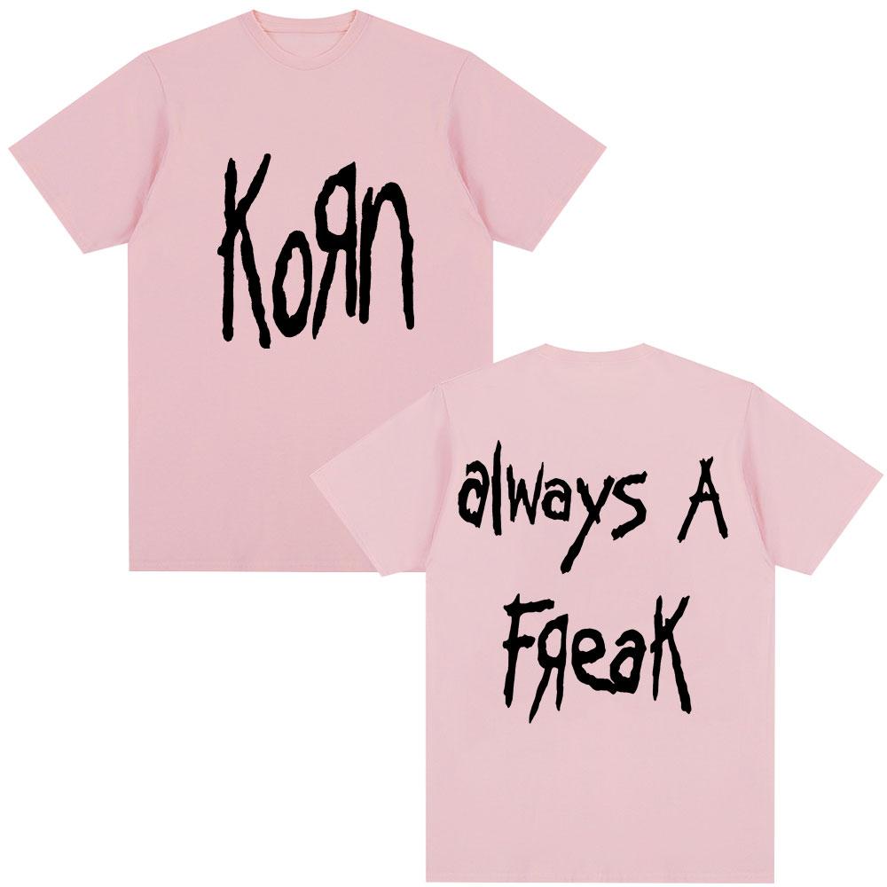

Korn Always A Freak Футболка с мерчем Металл Готика Рок-группа Топ Унисекс Женская Хлопок Оверсайз Y2K Короткий рукав Футболка Уличная одежда S