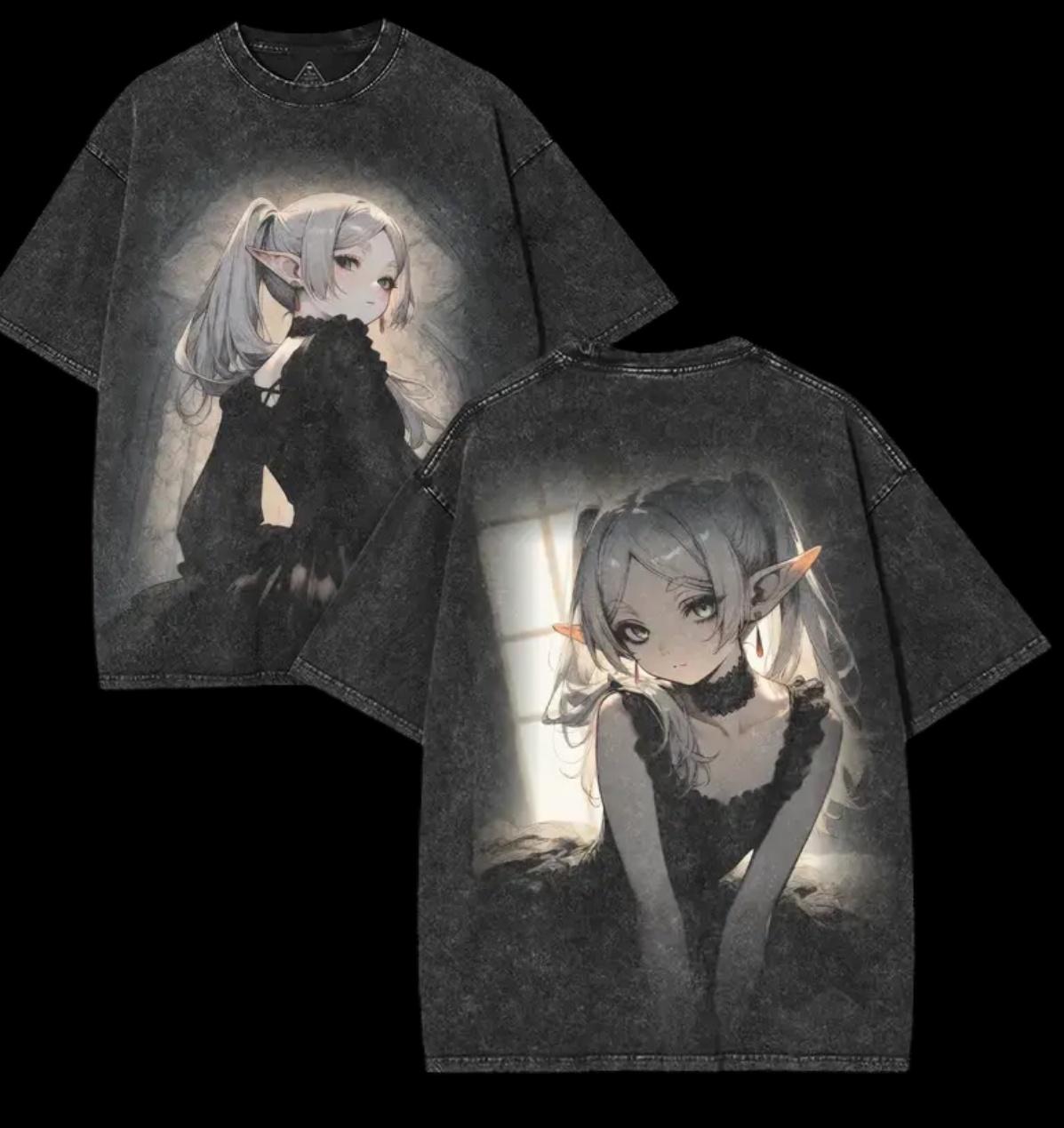 

Frieren Beyond Journey s End Anime Lover Washed T-shirt Year round clothing high quality personality Clothes Plus Size Unisex New Model Couples tee L