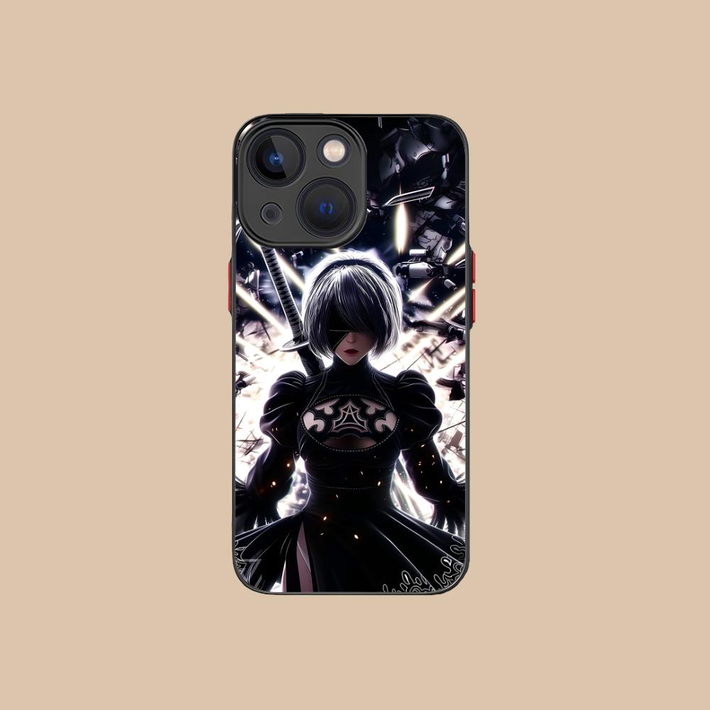 Anime Nier 2B Silicone Mobile Phone Case for iPhone 17 16 15 14 13 12 11 X XR XS Air Pro Max Plus Mini Colorful Cover