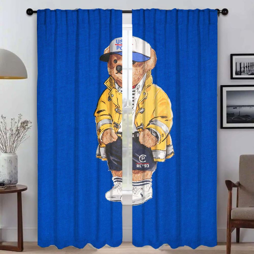 

Кухонные шторы для гостиной POLO BearS гардины для окон тюль для спальни перегородка украшение на Хэллоуин затемнение дом W50xH70cmx2pcs-CL