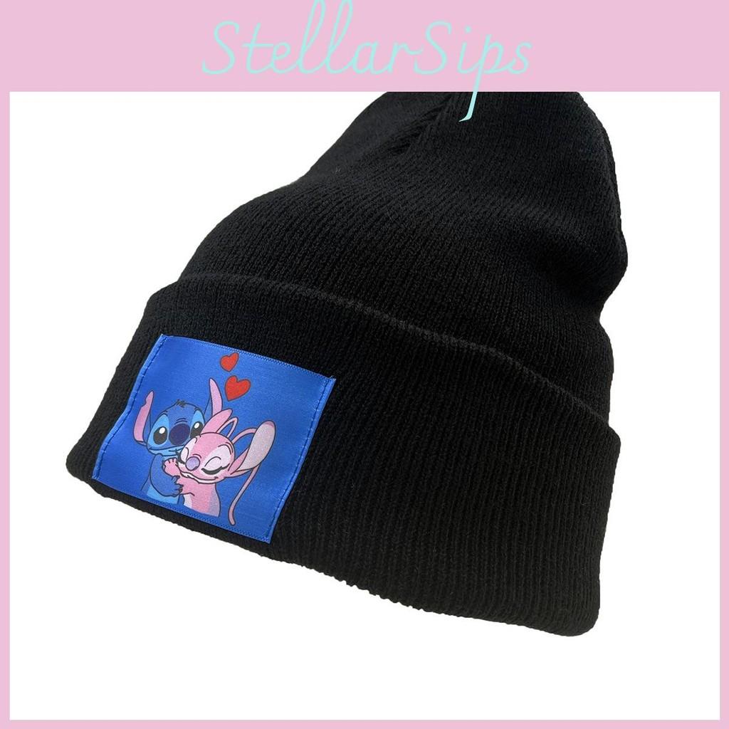 Pattern Patch Stitch Cartoon Knit Hat With Breathable Fabric And Rolled Edge