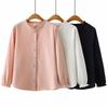 2026 Spring Plus Size Elegant Long Sleeve Shirt with Ruffle Collar
