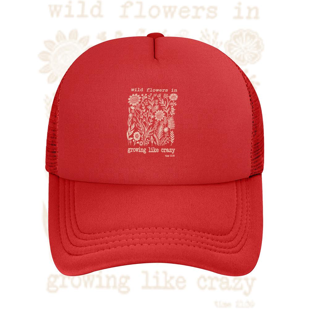 Wild flowers black background floral nature design Baseball Cap Anime Graphic Hats Adult Unisex Women Sports Outdoor