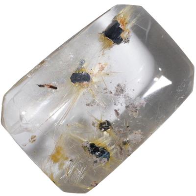Kamień Minerał naturalny rutyl hematyt w kwarcu inkluzja hematytu 34x24x10mm [N2 Naturalny] & (kwarc rutylowy) / (2 "Unikatowy przedmiot" ok.