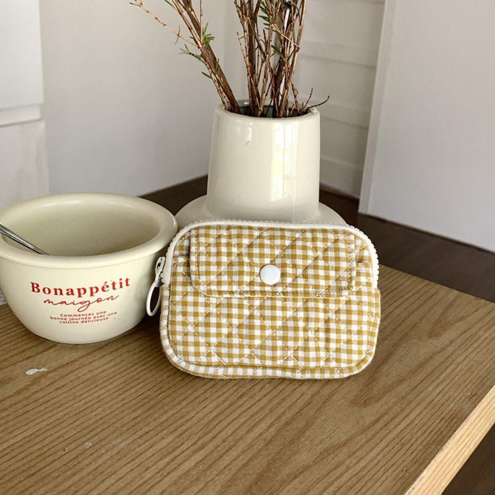 Stripe Small Makeup Lipstick Bag Large Capacity Mini Canvas Storage Bag Floral Coin Purse  Outdoor