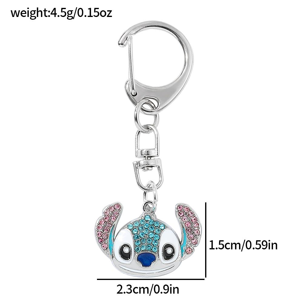 Cute Stitch Cartoon Pendant Necklace Jewelry Personality Sweater Chain with Filled Rhinestones for Women Gift