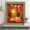 Full Square Diamond Painting Dog Cross Stitch Handicraft Diamond Embroidery Animal Mosaic Christmas Socks Home Decoration