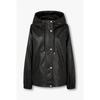 Synthetic Leather Hooded Jacket  9176161972ar 