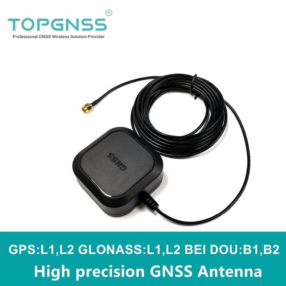TOPGNSS AN608 high precision GNSS antenna,RTK GPS antenna,UAV-UGV High precision gain For ZED-F9P RTK antenna BEIDOU,SMA-J
