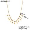 CARLIDANA Classic Gold Plated Stainless Steel Heart Shaped Geometric Rhinestone Tassel Beaded Bracelets Necklace Set Women