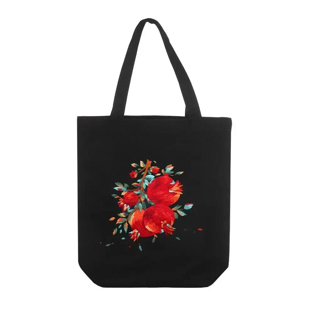 1 Set DIY Canvas Tragetasche Stickset Mit Blumenmuster Anleitung DIY Kunsthandwerk Zubehör Anfänger Nadelspitzensets