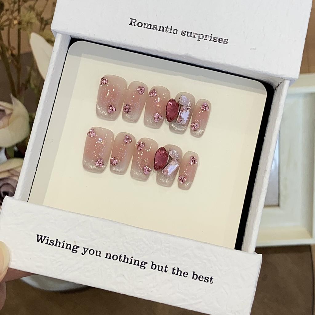 Pure Blush Peach Full of Stars and Stars Love Star Pink Cat Eyes Peach Shy High-end Wearable Nail Film