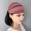 Fashion Striped Elastic Hair Bands Hair S carf Turban H eadband Wide Head Wrap