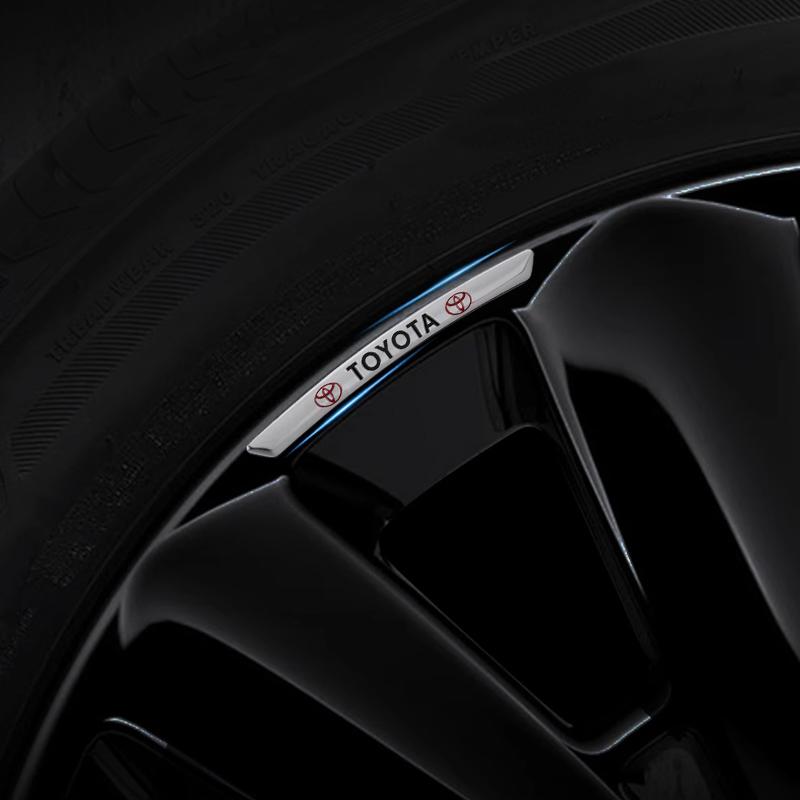 4Pcs Aluminum Car Wheel Hub Badge Sticker Tire Rim Decor Decal for Toyota Trd Corolla Camry RAV4 CHR Yaris Prius Prado Auris Avensis