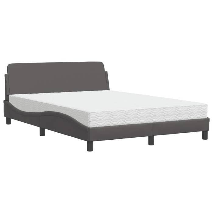 VidaXL Lit avec matelas gris 140x200 cm similicuir 3208420