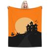 Happy Halloween Cartoon Blanket Cover Velvet  Warm Throw Blanket for Car Sofa Couch Bed Rug