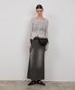 Loutaideu Denim Maxi Skirt [Charcoal]