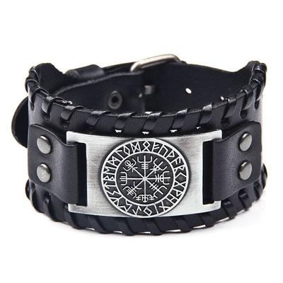 Erkek Punk Örgülü Deri Bileklik