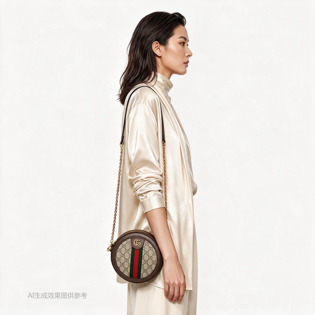 [Pre-Owned] Gucci Ophidia GG Mini Round Bag 'Beige' - Very Good #RC35TA