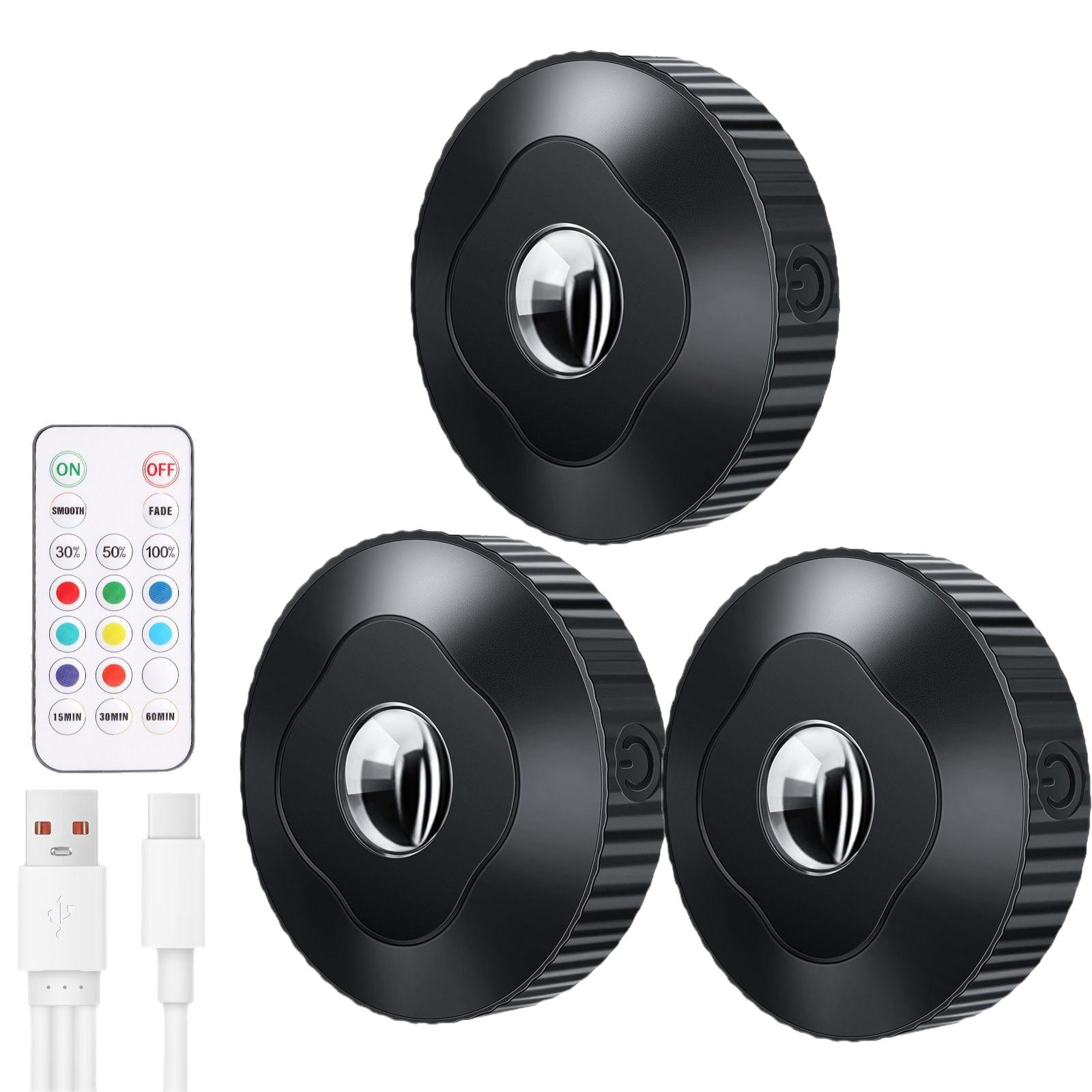 

Перезаряжаемый светодиодный ночник RGB Подсветка для винного шкафа USB Подсветка для шкафа Пульт дистанционного управления Атмосфера для спальни Ночная лампа для спальни/гардероба