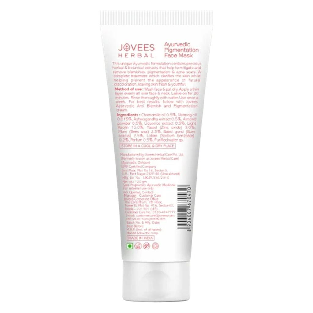 Jovees Herbal Anti Blemish Pigmentation Face Mask 120gm | Clears Dark Spots, Acne Scars And Uneven Tone For Youthful Radiant Skin