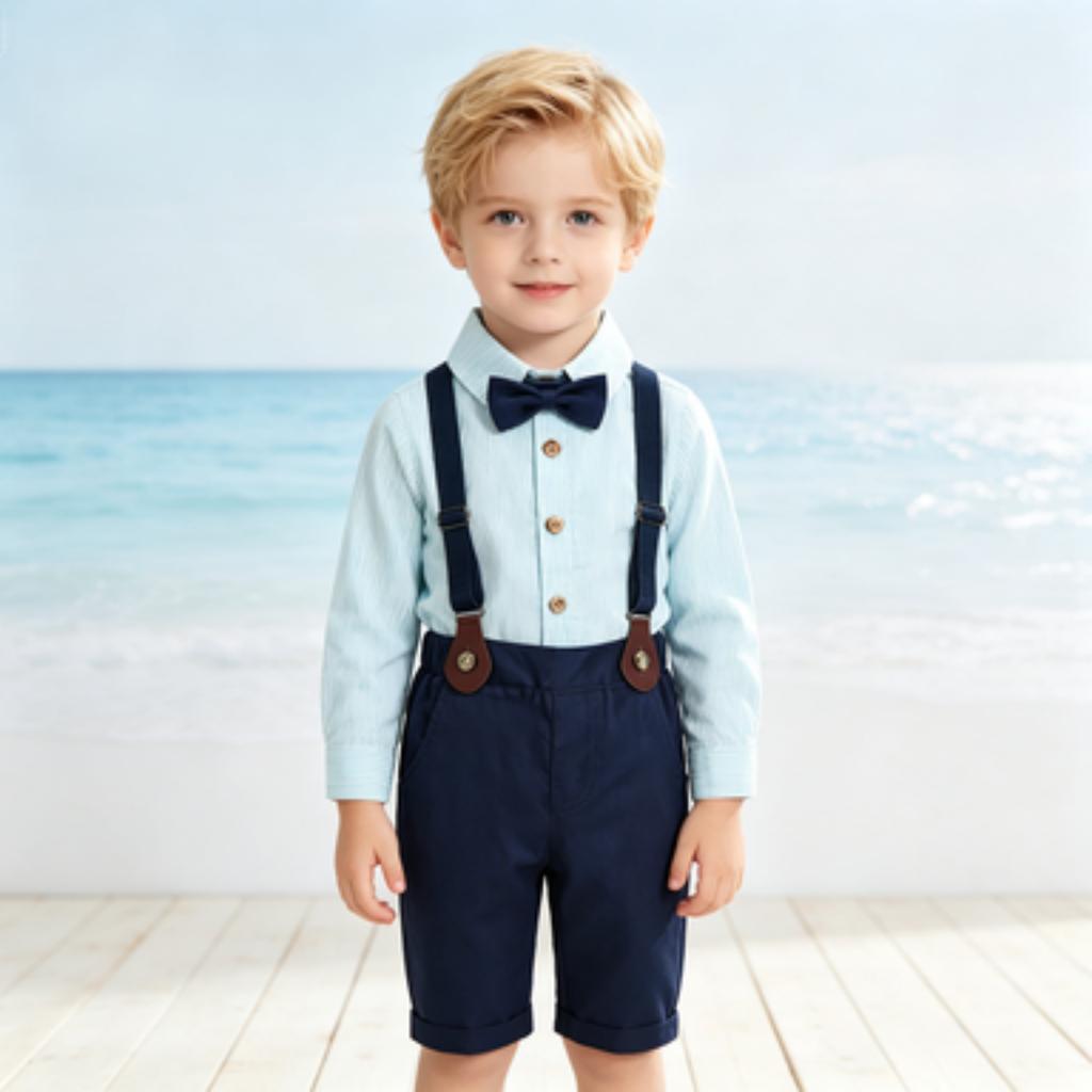 Boys' Multicolor Striped Bearer Suit Set for Fall Weddings