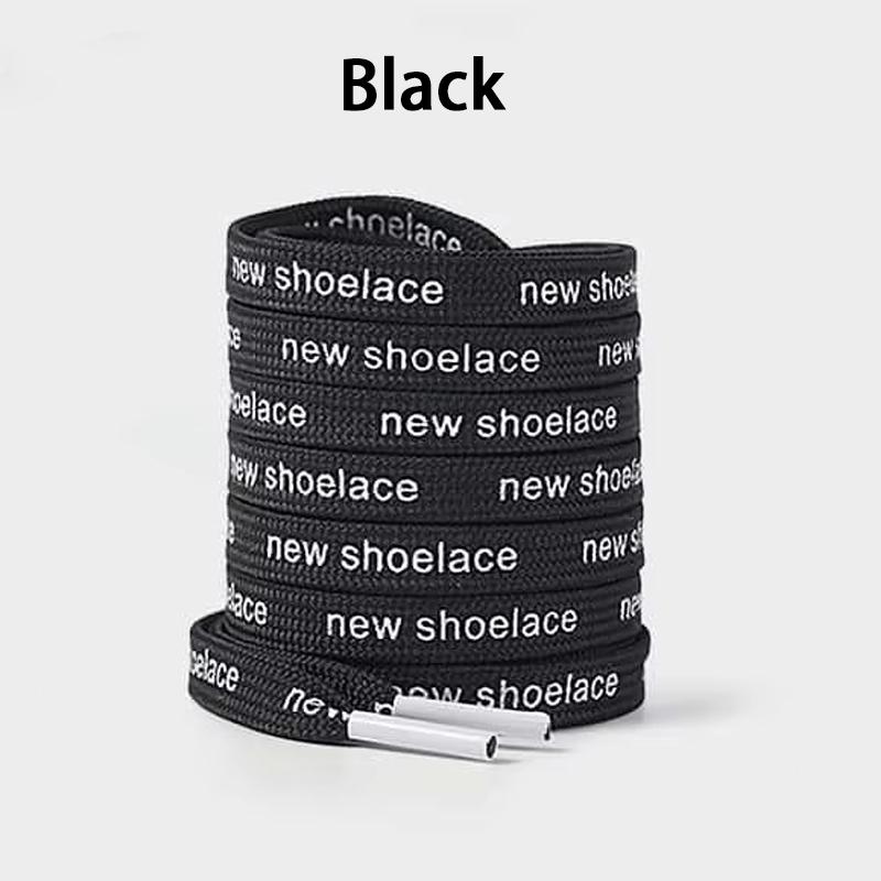 Dual-Color Letter Print Shoelaces Fashion Decorative Flat Shoe Strings Trendy Custom Upgrade Laces for Vintage Athletic Footwear