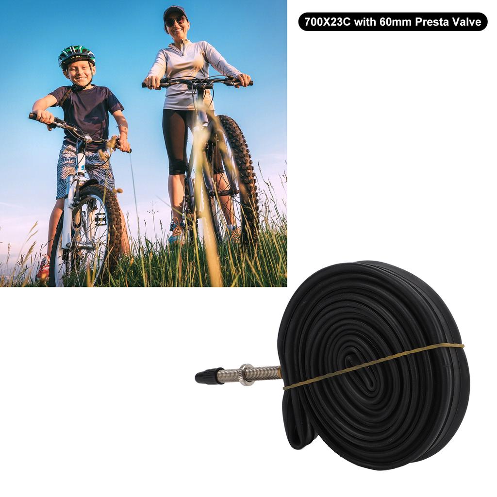2 Pack 700x23C Bike Inner Tube 700c   Valve Butyl Rubber Bike Tube with 2 Tire Levers
